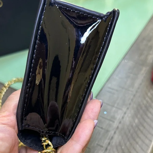Jimmy Choo Black Patent mClutch with Gold Accents NWOT - Picture 11 of 12